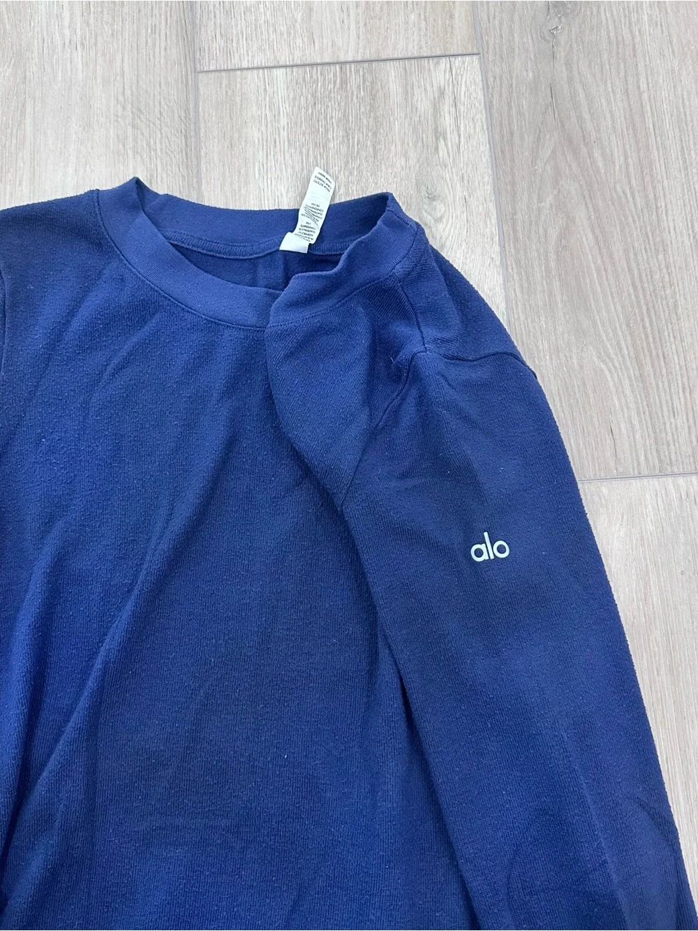 Alo yoga glimpse long sleeve shirt blue XS